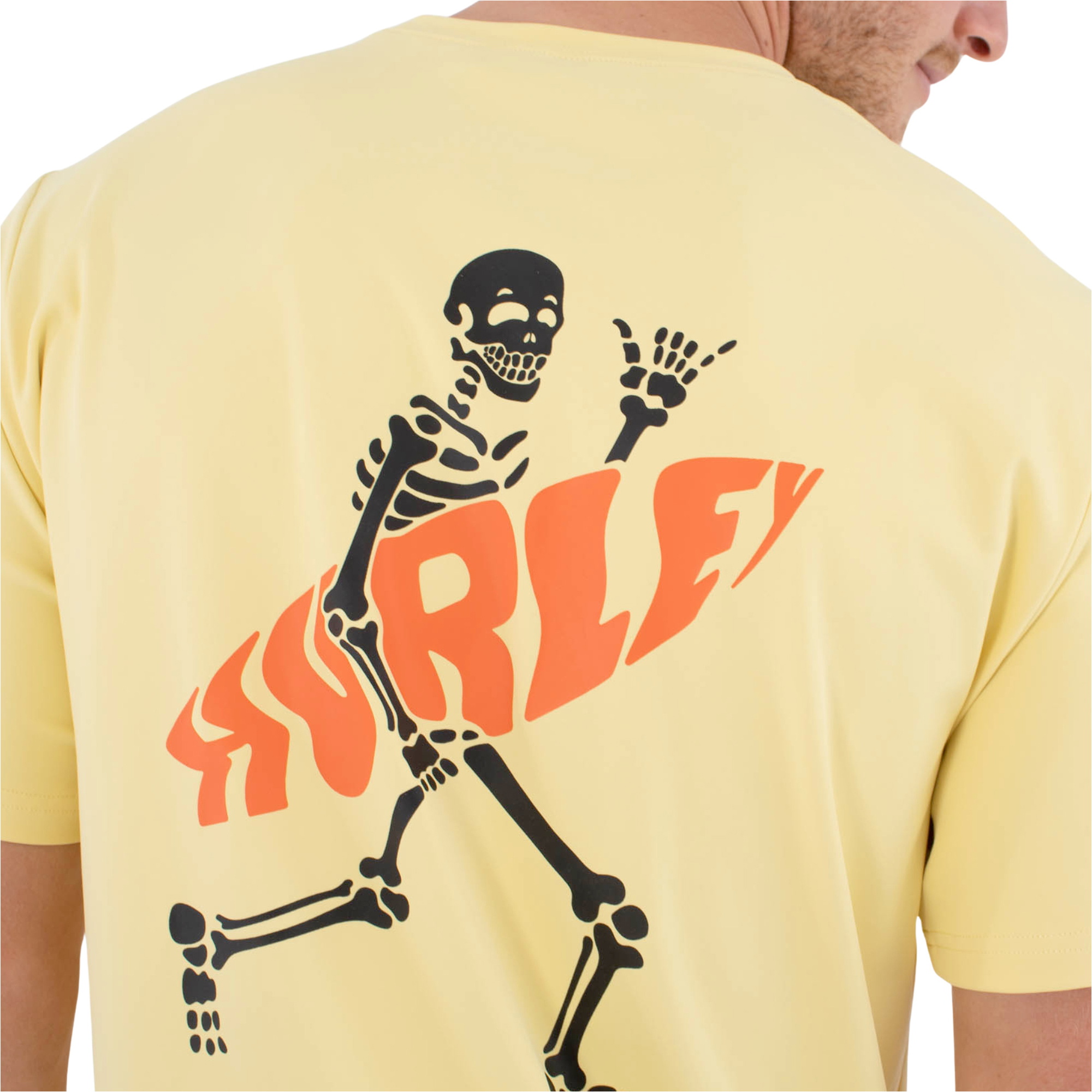 2026 Hurley Mens Regular Flamengue Short Sleeve Rash Vest MLEU00007 - Nectarine
